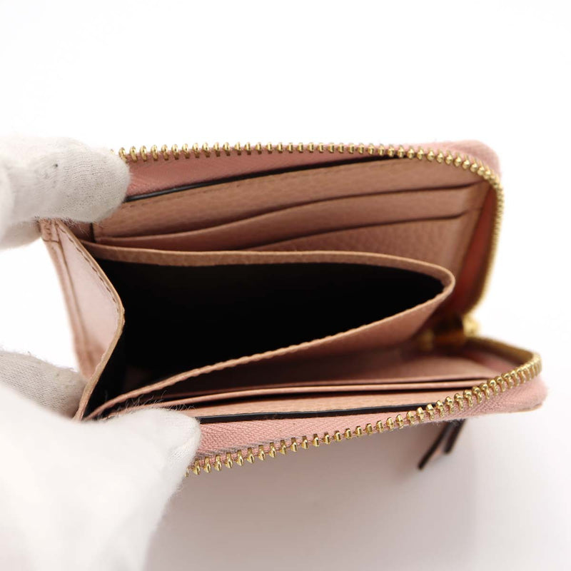 GUCCI グッチ GG マーモント L字 ジップアラウンド 財布 ジップウォレット ピンク カードケース H21010