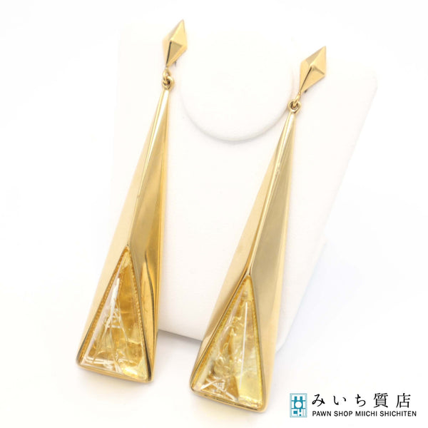 Chloe クロエ ピアス トライアングル 三角型 約30.8g ゴールドカラー アクセサリー 24k518-2