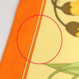 HERMES エルメス カレ70 スカーフ Flora Graeca ギリシャの花 コットン100％ オレンジ H18947-2