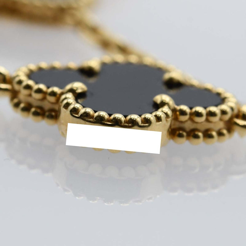 仕上済 VanCleef&Arpels ヴァンクリーフ アーペル ネックレス アルハンブラ オニキス 20モチーフ 750 45.9g アクセサリー 箱保有 25k163-1