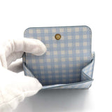 MIUMIU ミュウミュウ 三つ折り 財布 MADRAS マドラス 5MH021 54V ギンガムチェック 水色 箱ギャラ H21813