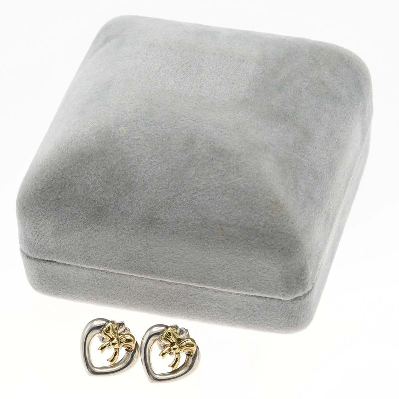 TIFFANY＆Co. ティファニー ハートウィズボウ ピアス 925 750 約3.2g コンビ ゴールド シルバー アクセサリー H9212