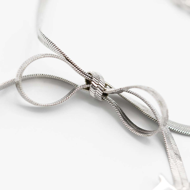 Christian Dior ディオール ブレスレット ブレス リボン CDロゴ シルバーカラー アクセサリー レディース M1688