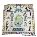 HERMES エルメス スカーフ カレ70 TUTANKHAMUN ツタンカーメン シルク100％ ホワイト系 服飾小物 H7461