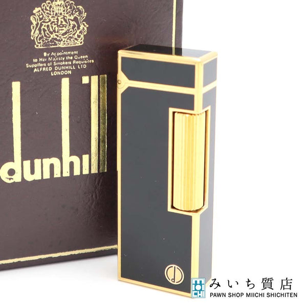 dunhill ダンヒル ガスライター US RE24163 ブラック ローラー式 喫煙具 着火未確認 M1815