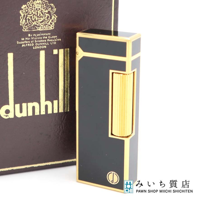 dunhill ダンヒル ガスライター US RE24163 ブラック ローラー式 喫煙具 着火未確認 M1815