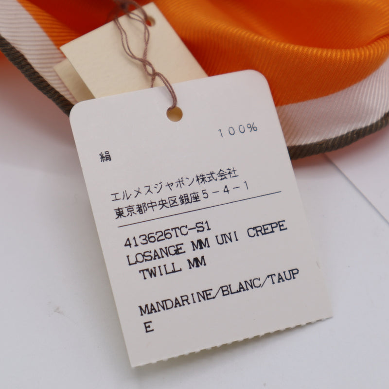 未使用 HERMES エルメス スカーフ ロザンジュ ロゴ ひし形 オレンジカラー 服飾小物 M4463