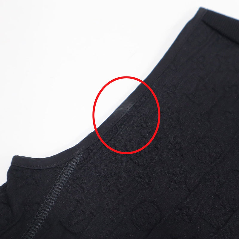 LOUIS VUITTON ルイヴィトン LV ジャガードモノグラム ナイロン ジップ ワンピース XSサイズ ブラック レディース H20903