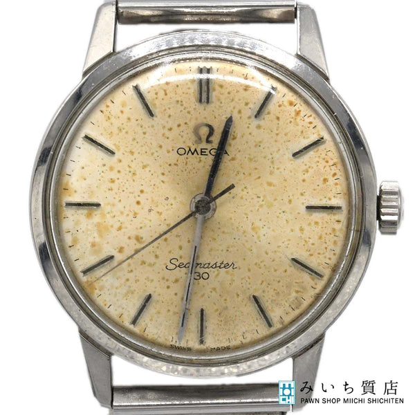 腕時計 稼働 OMEGA オメガ シーマスター 30 135.007-66 cal.286 手巻き シルバー色文字盤 ベルト社外品 箱有 H1289