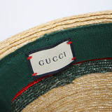 未使用 GUCCI グッチ 434760 ストロー ハット 麦わら帽子 L 58 ベージュ メンズ 保管袋 26k524-2