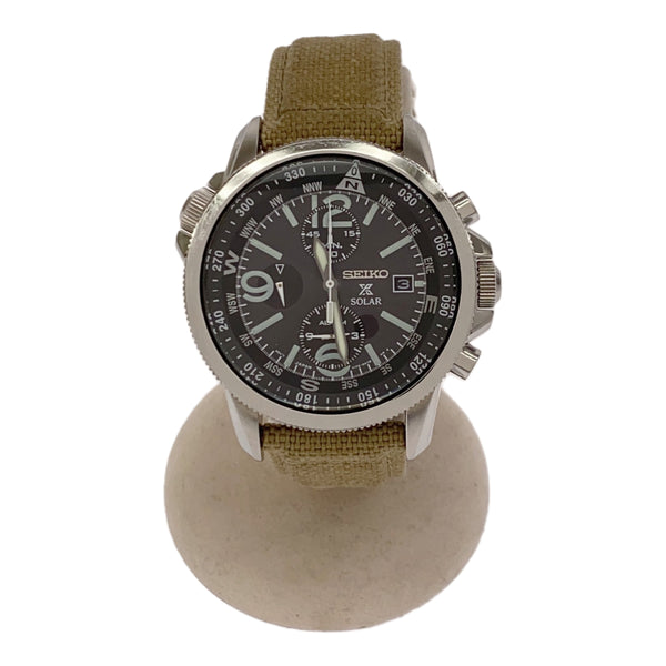 腕時計 稼働 SEIKO セイコー PROSPEX SSC293P1 ソーラー ミリタリー クロノグラフ メンズ  黒色文字盤 19S602-1