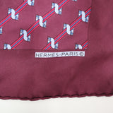 HERMES エルメス スカーフ カレ40 馬 ボルドー系 シルク100％ 服飾小物 H21884