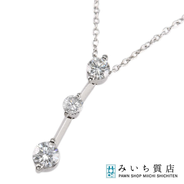 仕上済 Ponte Vecchio ポンテヴェキオ PV ネックレス 750 D0.5 約2.9g ジュエリー H2146
