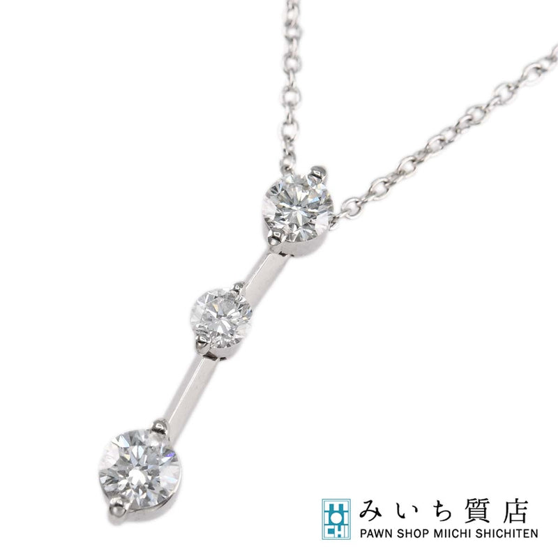 仕上済 Ponte Vecchio ポンテヴェキオ PV ネックレス 750 D0.5 約2.9g ジュエリー H2146