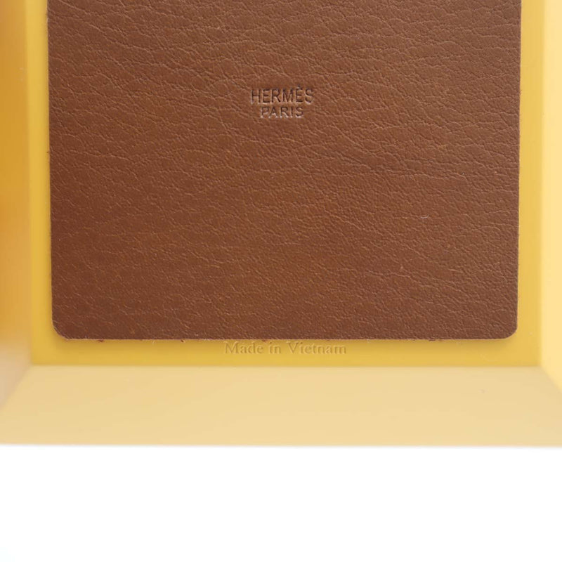 HERMES エルメス ヴィド ポッシュ アトリウム スクエア 小物入れ トレイ 黄色 箱あり H19648