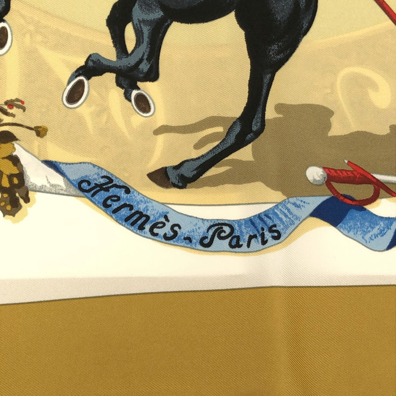 HERMES エルメス カレ90 PLAZA DE TOROS 闘牛場 シルク100％ ベージュ系 スカーフ 箱有 H20313