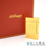 S.T.Dupont デュポン LINE2 ライン2 ヘアライン ガスライター ゴールドカラー 喫煙具 着火未確認 箱有 eco1729