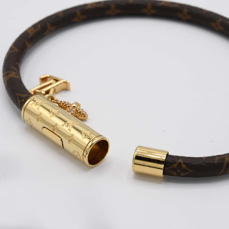 LOUIS VUITTON LV ルイヴィトン ブレスレット M1035F 17cm LVプッシュ モノグラム  アクセサリー 箱有 M4136