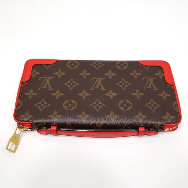 LV  デイリー オーガナイザー M61452 モノグラム レッド クラッチバッグ トラベルケース 財布 ルイヴィトン H7981