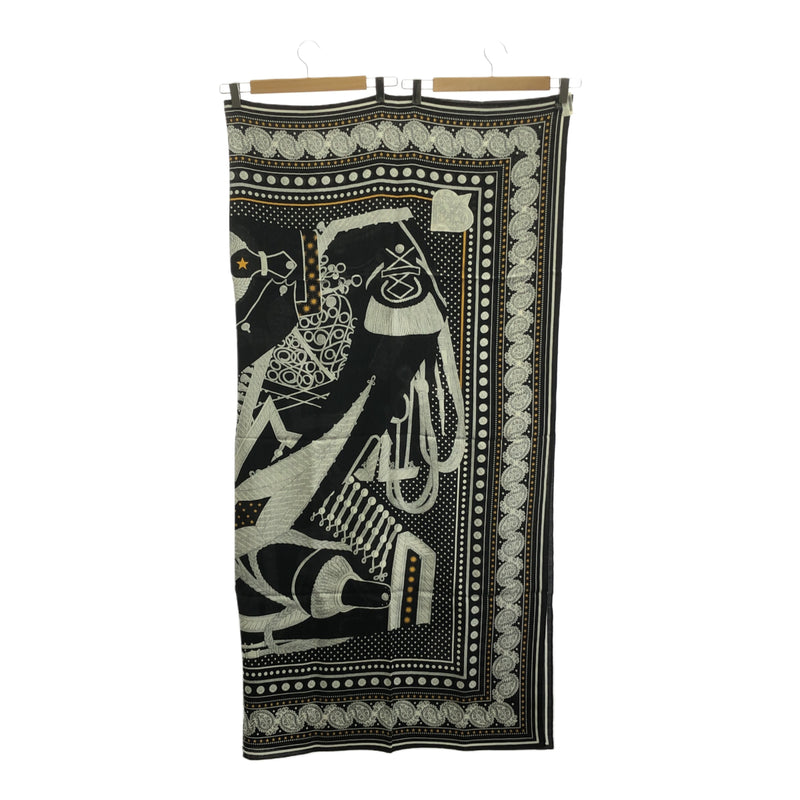未使用 HERMES エルメス カレジェアン140 ズアヴとドラゴン Zouaves et Dragons バンダナ 大判ストール ブラック系 箱有 H18426