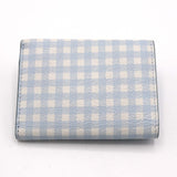 MIUMIU ミュウミュウ 三つ折り 財布 MADRAS マドラス 5MH021 54V ギンガムチェック 水色 箱ギャラ H21813