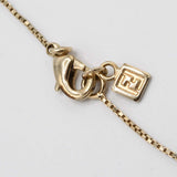 FENDI フェンディ ネックレス キューブ ラインストーン ゴールドカラー 約17.7g アクセサリー k1424
