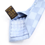 LOUIS VUITTON ルイヴィトン LV M78754 ネクタイ クラヴァット・ダミエ クラシック シルク100 ブルー系 メンズ 206-2