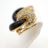 Christian Dior ディオール イヤリング ラインストーン 黒石 レディース アクセサリー H1746