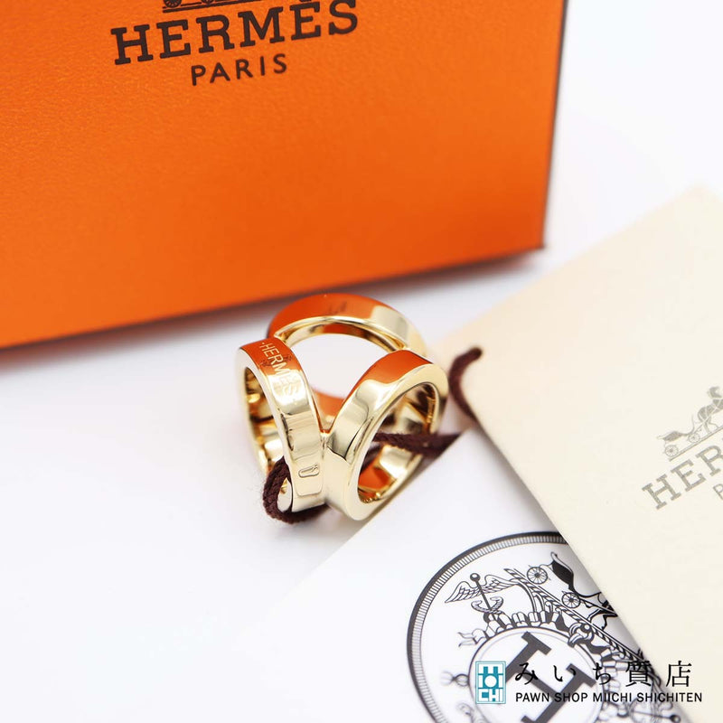 未使用 HERMES エルメス スカーフリング ミニ・トリオ ツイリー GP ゴールドカラー アクセサリー 箱有 H17376