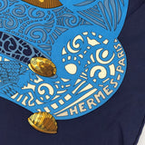 HERMES エルメス スカーフ カレ90 L'ATLANTIDE アトランティス大陸 シルク100％ ブルー系 服飾小物 ok1140