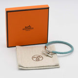 HERMES エルメス ブレスレット グレナン シルバーカラー 水色系 アクセサリー 箱 袋 J277