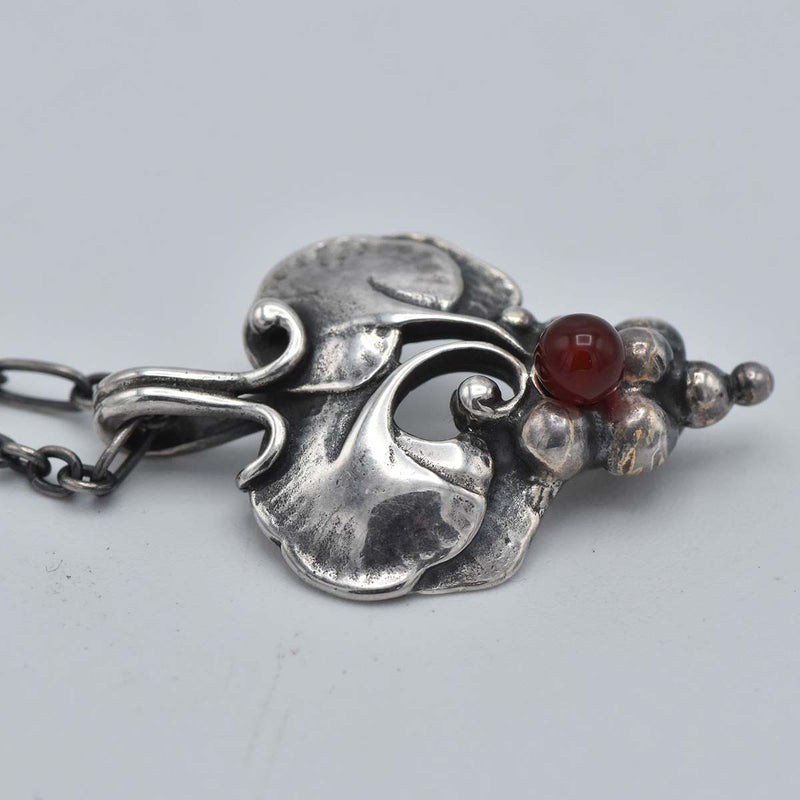 Georg Jensen ジョージジェンセン ネックレス イヤーペンダント 1996 葡萄 カーネリアン シルバー 925 約10.7g アクセサリー H8233-6