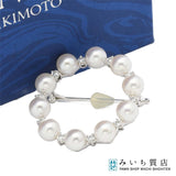 仕上済 MIKIMOTO ミキモト パール ダイヤ ブローチ K18 約8.5g ジュエリー 箱・内ケース ◆ H23804