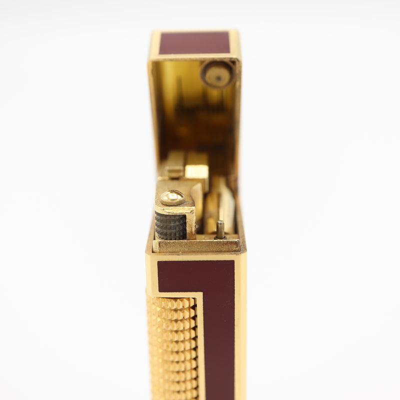 dunhill ダンヒル ガスライター US.RE24163 ローラー式 ボルドー ゴールドカラー 喫煙具 着火未確認 H2986
