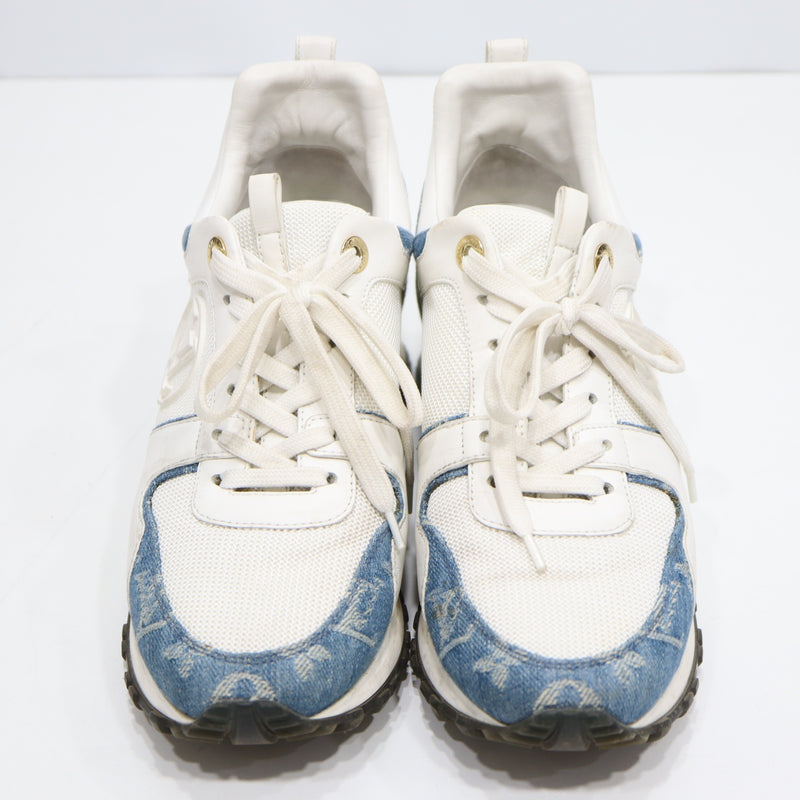 LOUIS VUITTON ルイヴィトン LV NV0179 ランアウェイライン スニーカー 靴 38サイズ デニム レザー M4035