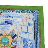 HERMES エルメス スカーフ カレ70 HENRY F SMITH SAILOR ヘンリー 帆船 航海 コットン100％ グリーン H18947-1