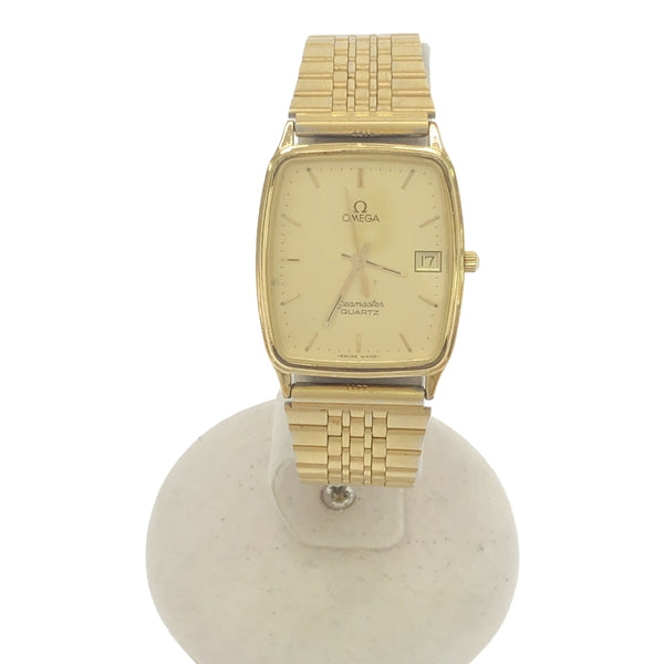 稼働 OMEGA オメガ シーマスター Seamaster クォーツ デイト 196.0265 cal.1430 ゴールドカラー ベルト社外品 H8957