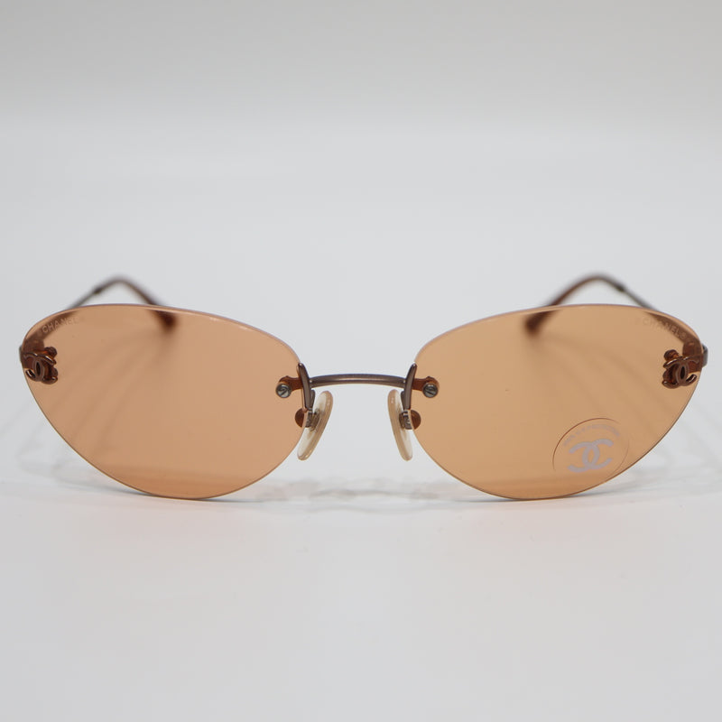 CHANEL シャネル サングラス 4003 c116/74 57□19 ココマーク リムレス