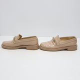 CHANEL シャネル G37430 ローファー ロゴ 36サイズ エナメルベージュ 靴 シューズ H21870