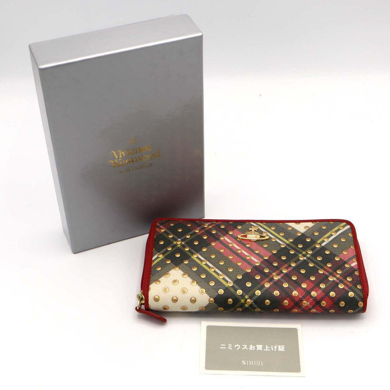 Vivienne Westwood ヴィヴィアンウエストウッド 財布 TARTAN DOTS ラウンドジップ チェック柄 小物 箱有 H19812