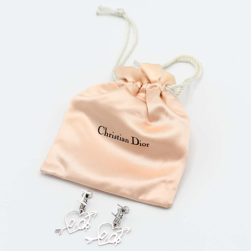 Christian Dior ディオール イヤリング ハート アロー シルバーカラー アクセサリー レディース 保管袋有 M2420