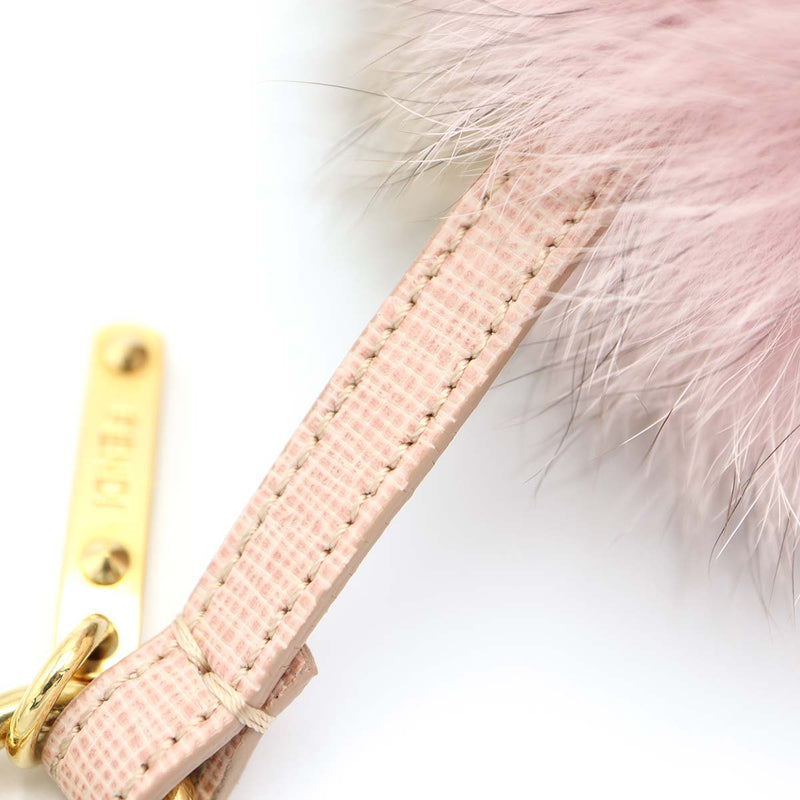 FENDI フェンディ チャーム ファー ポンポン バッグチャーム アクセサリー ブラウン ピンク 箱有 H7296