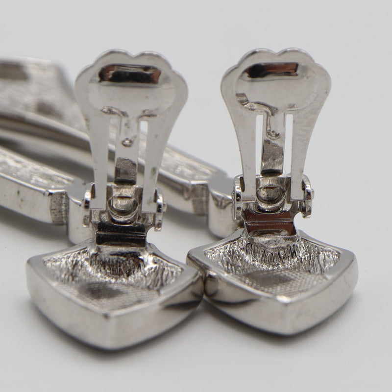 Christian Dior ディオール イヤリング ラインストーン シルバーカラー アクセサリー H6419