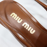 miuniu ミュウミュウ スリングバック パンプス ミュール 靴 36 1/2 約23.5cm レディース ブラウン×ホワイト 箱袋 H24997
