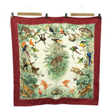 HERMES エルメス カレ90 スカーフ EQUATEUR 赤道直下 動物 アニマル ヒョウ シルク100 赤 M2336-3