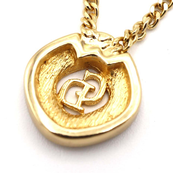 Christian Dior ディオール ネックレス CD ラインストーン ゴールドカラー 約7g アクセサリー M1993