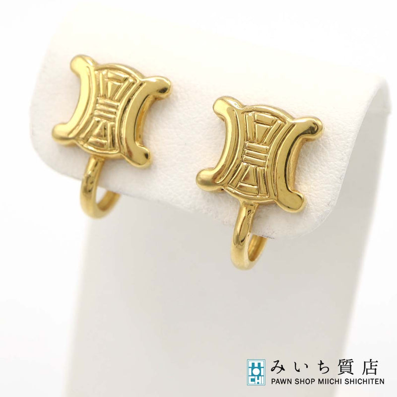 CELINE セリーヌ マカダムイヤリング ゴールドカラー 4.7g アクセサリー H11715