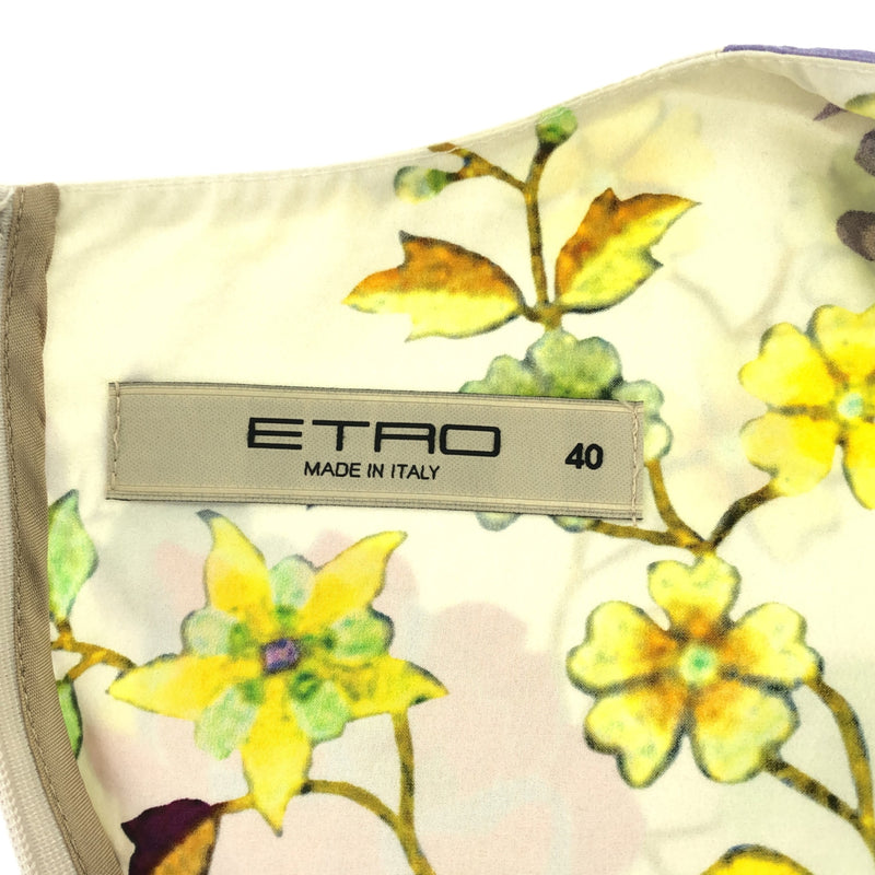 エトロ ETRO ワンピース 40 サイズ 服 衣類 花柄 イタリア製 コットン100％ アイボリー系 H9636