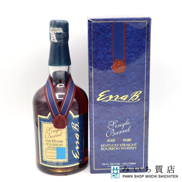 未開栓 お酒 ウイスキー エズラB シングル バレル 15年 750ml 49.5％ アルコール EZRA B バーボン 23k392-17