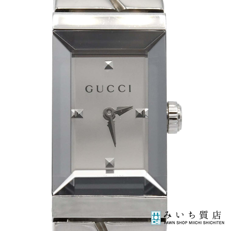 稼働 腕時計 GUCCI グッチ YA147501 Gフレーム クォーツ レディース シルバー色文字盤 箱・保証書有 ok676